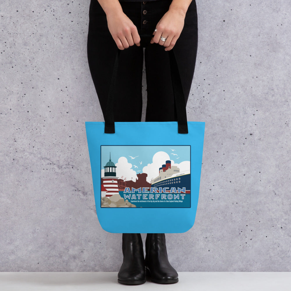 TDS AMERICAN WATERFRONT port title Tote Bag