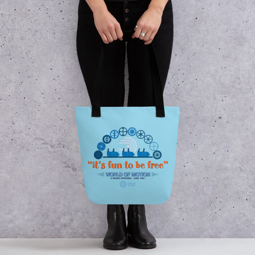 WORLD OF MOTION fun to be free Tote Bag