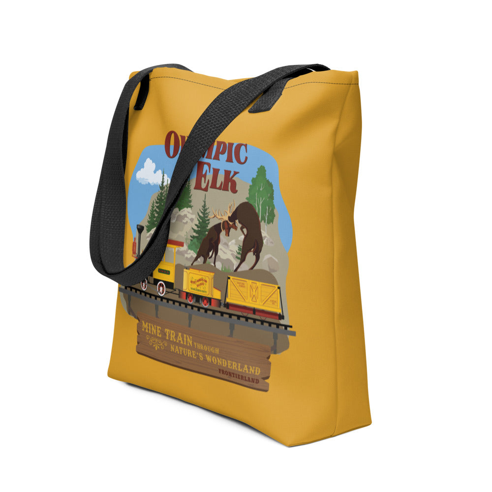 MINE TRAIN THROUGH NATURE'S WONDERLAND olympic elk Tote Bag