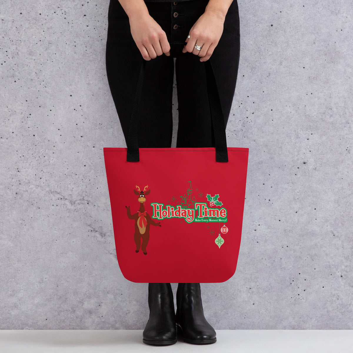 DL HOLIDAY TIME reindeer Tote Bag