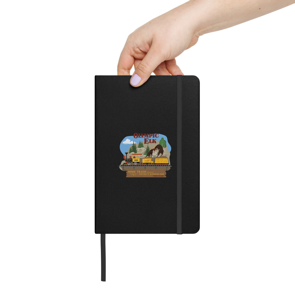 MINE TRAIN THROUGH NATURE'S WONDERLAND olympic elk Hardcover Notebook