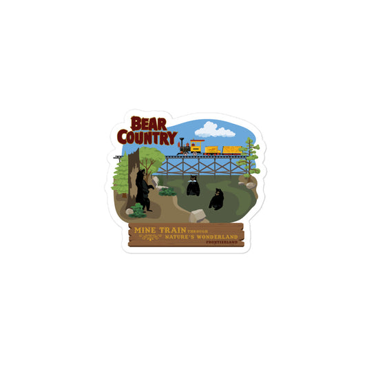 MINE TRAIN THROUGH NATURE'S WONDERLAND bear country Stickers