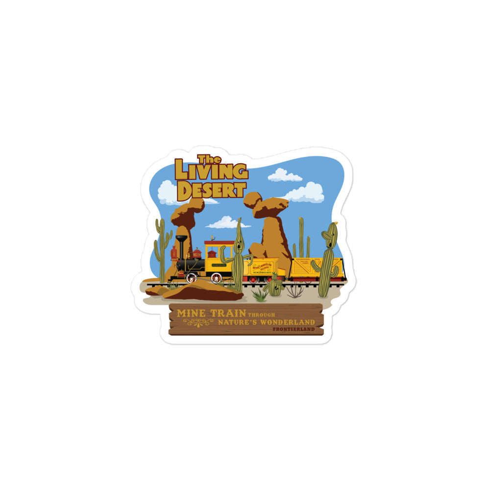 MINE TRAIN THROUGH NATURE'S WONDERLAND living desert Stickers