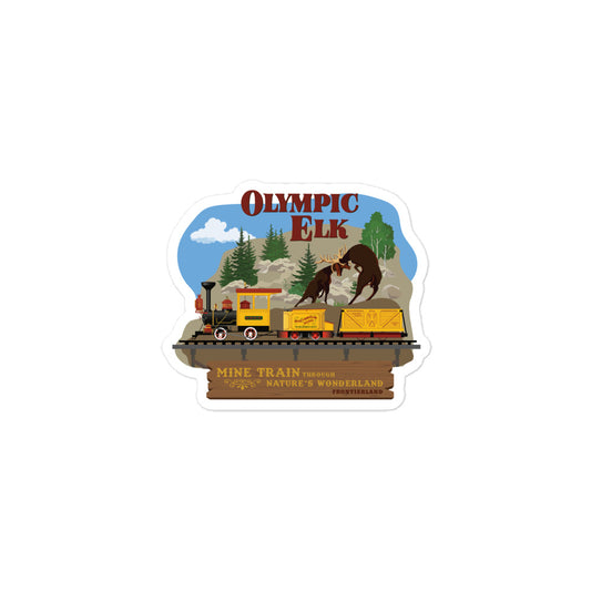 MINE TRAIN THROUGH NATURE'S WONDERLAND olympic elk Stickers