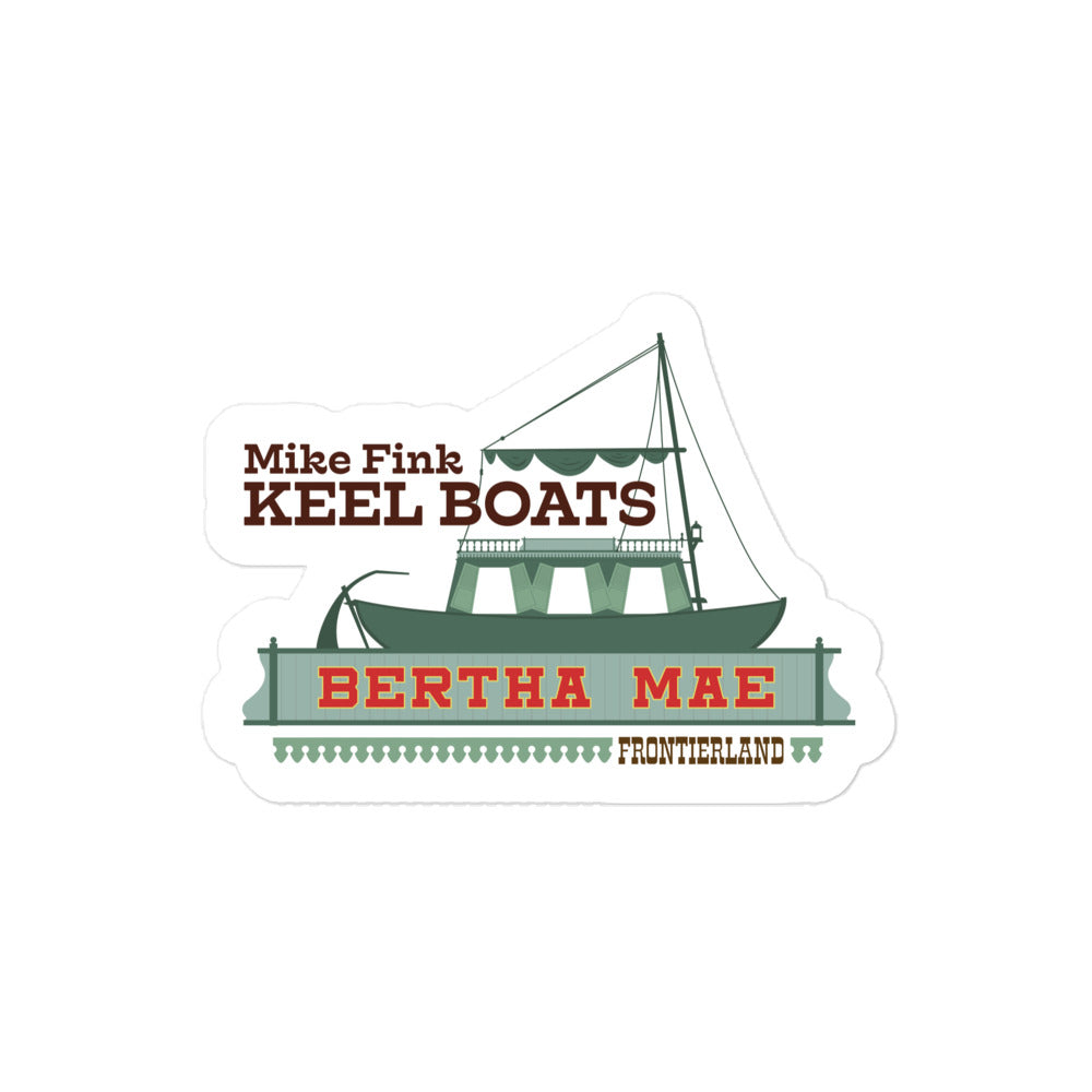 MIKE FINK KEEL BOATS bertha mae Stickers