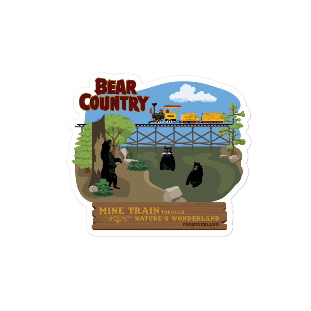 MINE TRAIN THROUGH NATURE'S WONDERLAND bear country Stickers