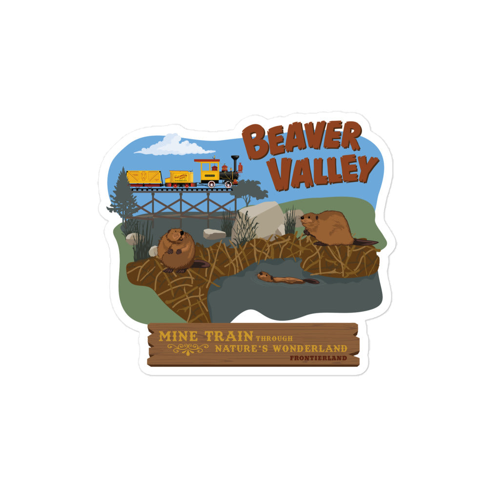 MINE TRAIN THROUGH NATURE'S WONDERLAND beaver valley Stickers
