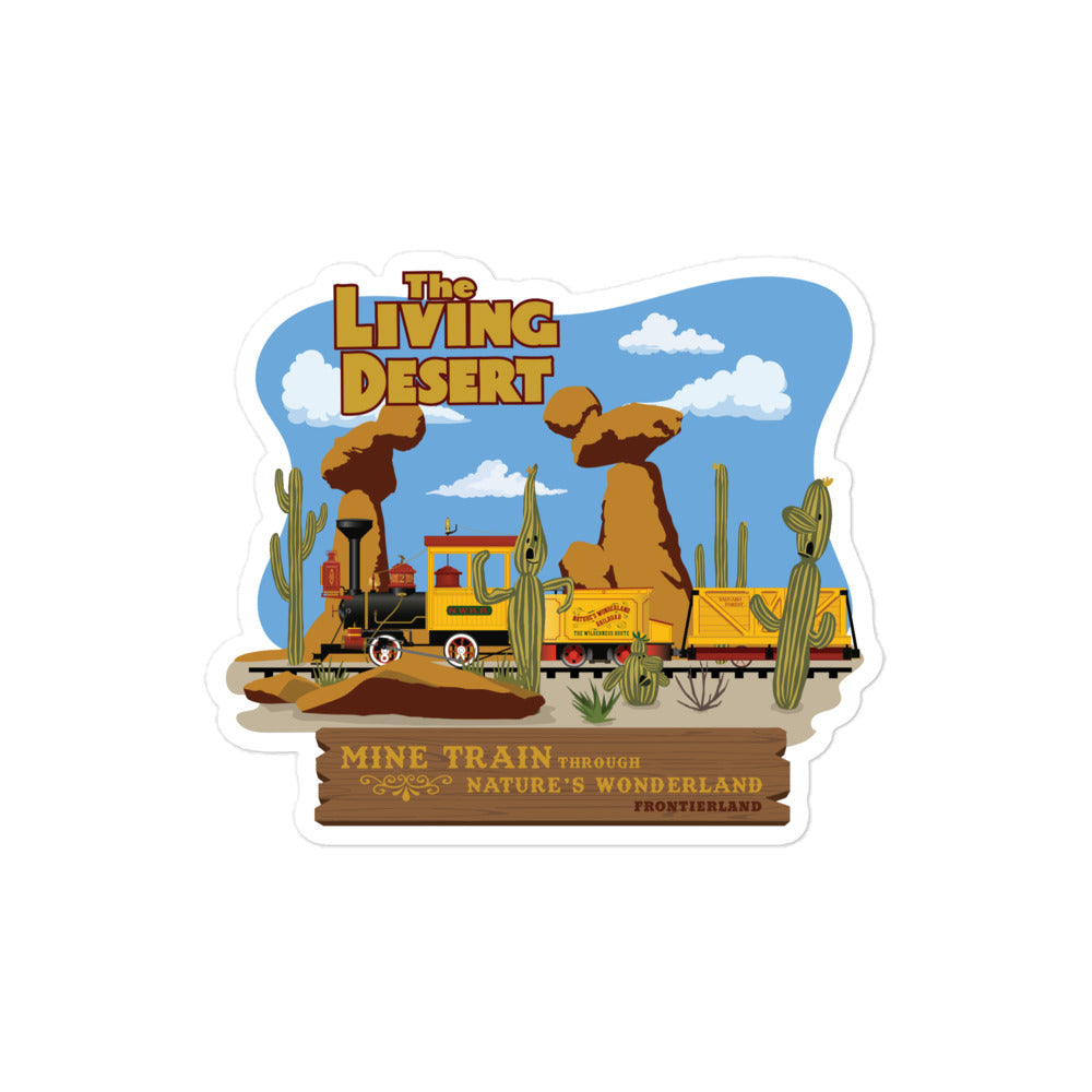 MINE TRAIN THROUGH NATURE'S WONDERLAND living desert Stickers
