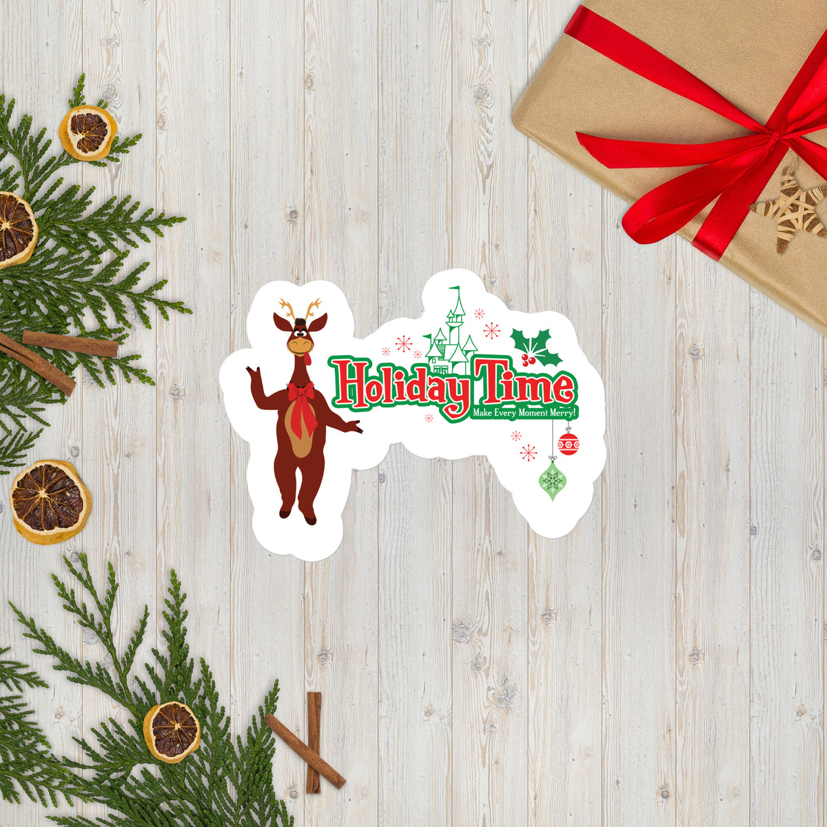 DL HOLIDAY TIME reindeer Stickers