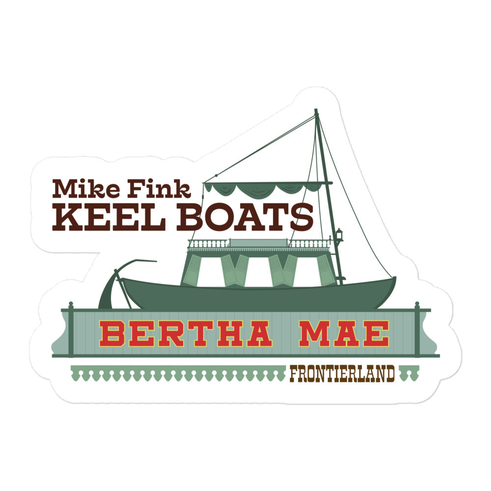 MIKE FINK KEEL BOATS bertha mae Stickers