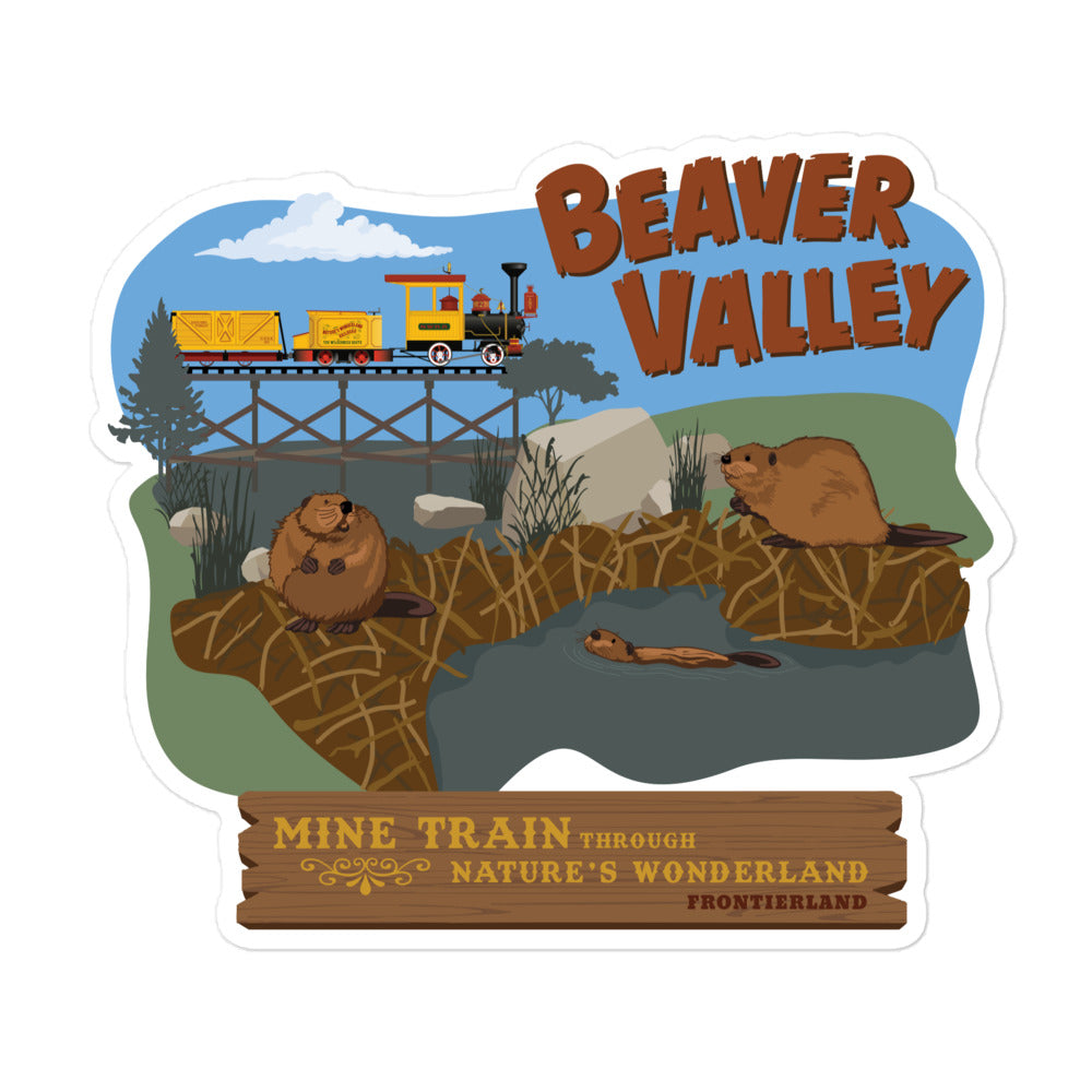 MINE TRAIN THROUGH NATURE'S WONDERLAND beaver valley Stickers
