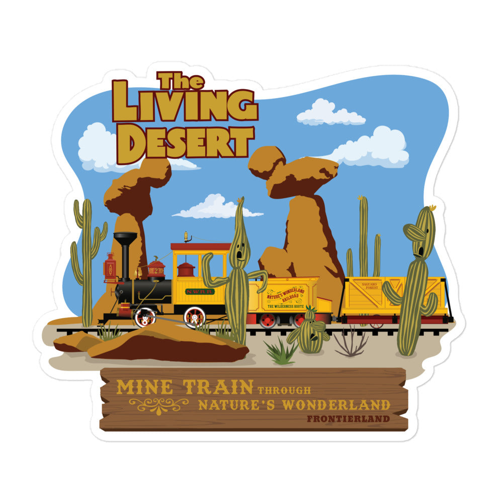 MINE TRAIN THROUGH NATURE'S WONDERLAND living desert Stickers