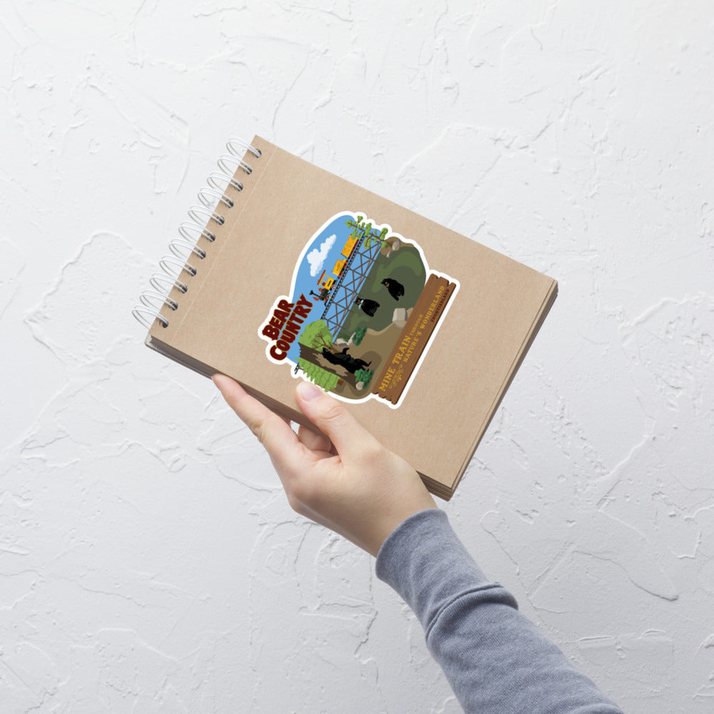 MINE TRAIN THROUGH NATURE'S WONDERLAND bear country Stickers