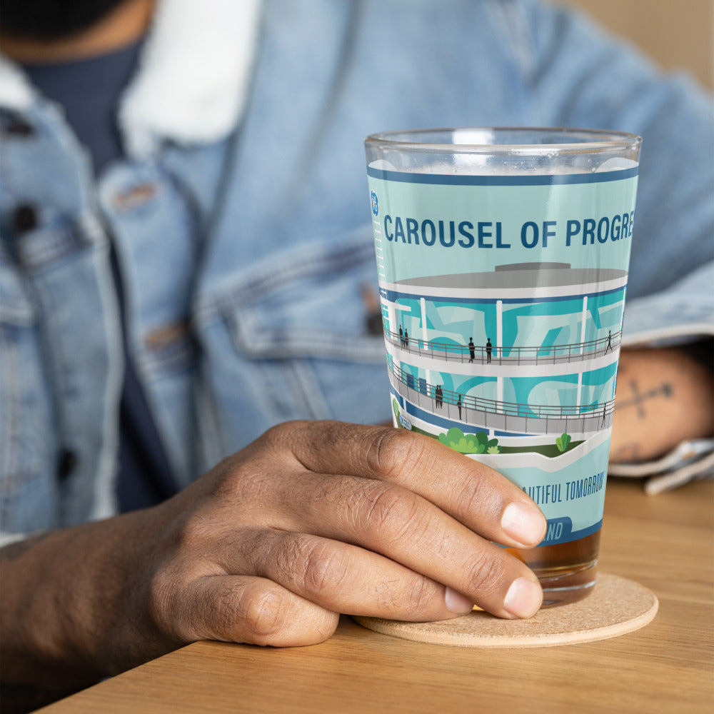 CAROUSEL OF PROGRESS building Pint Glass