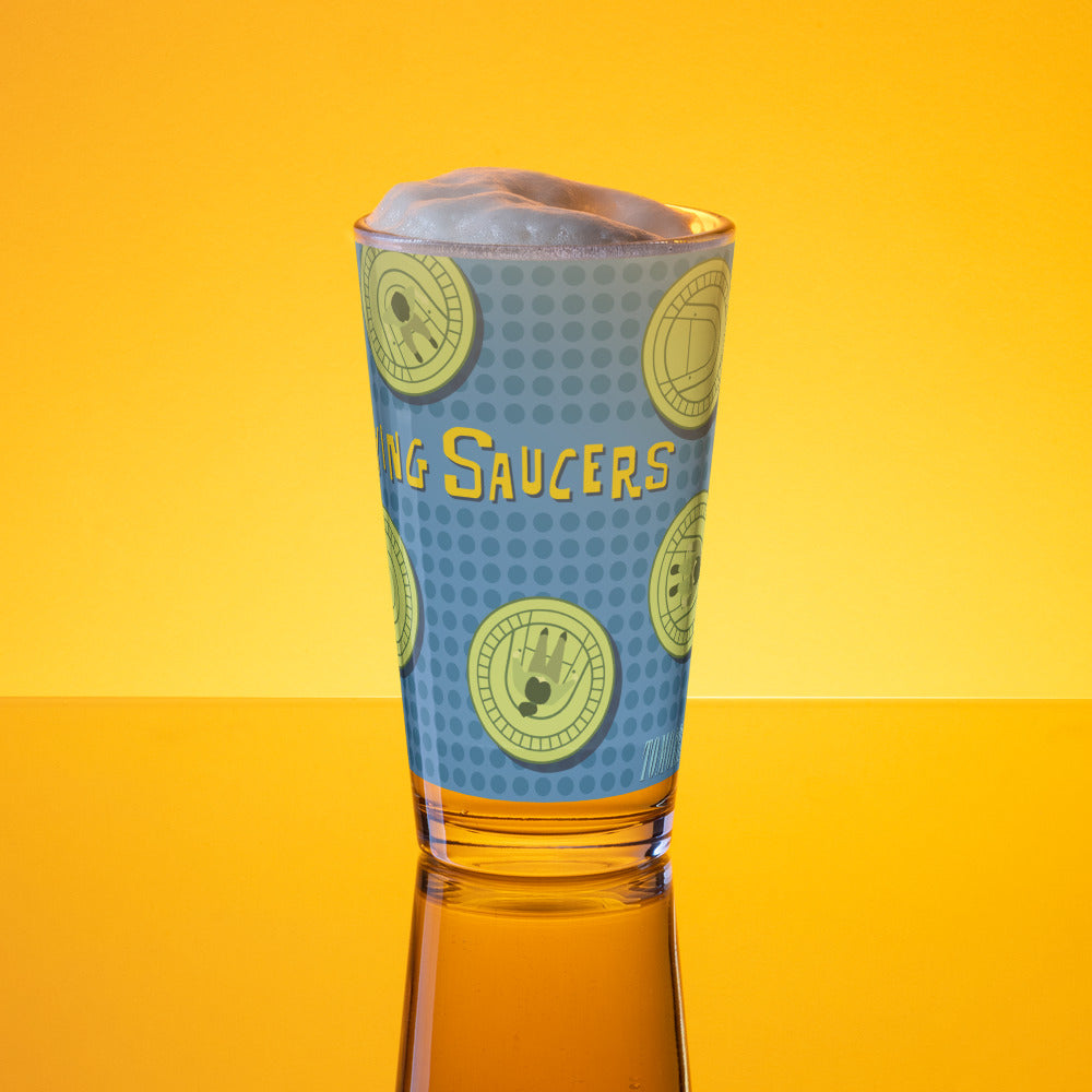 FLYING SAUCERS grid Pint Glass