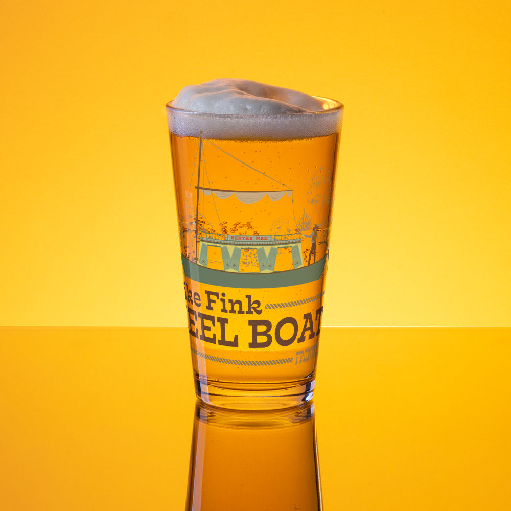 MIKE FINK KEEL BOATS scene Pint Glass