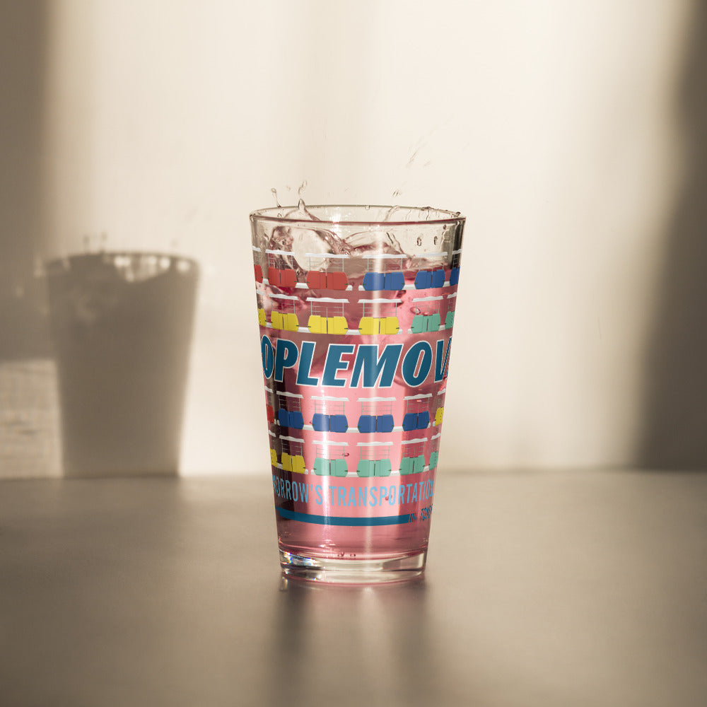 PEOPLEMOVER vehicles stacked Pint Glass