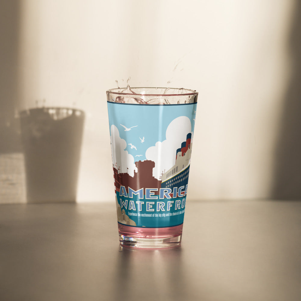 TDS AMERICAN WATERFRONT port title Pint Glass
