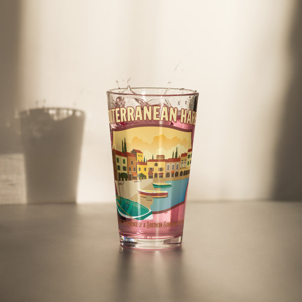 TDS MEDITERRANEAN HARBOR port title Pint Glass