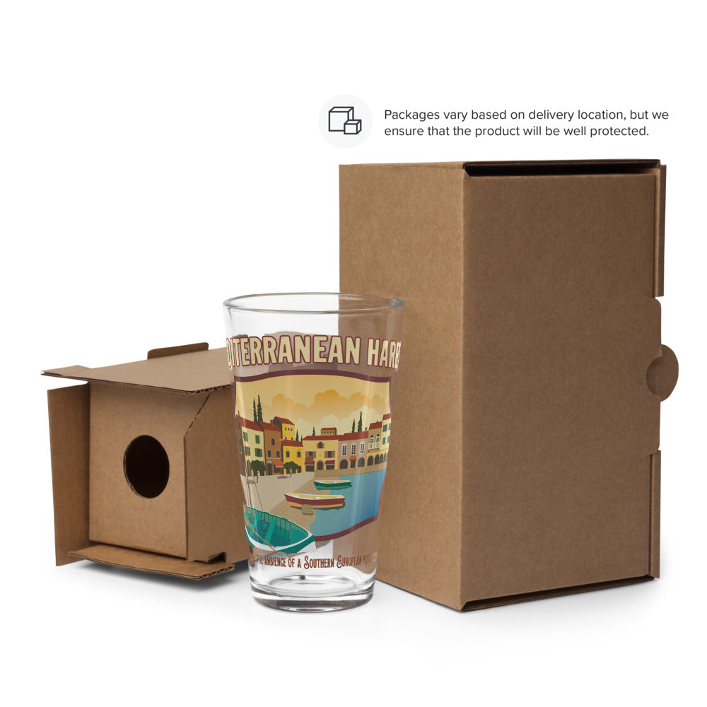 TDS MEDITERRANEAN HARBOR port title Pint Glass