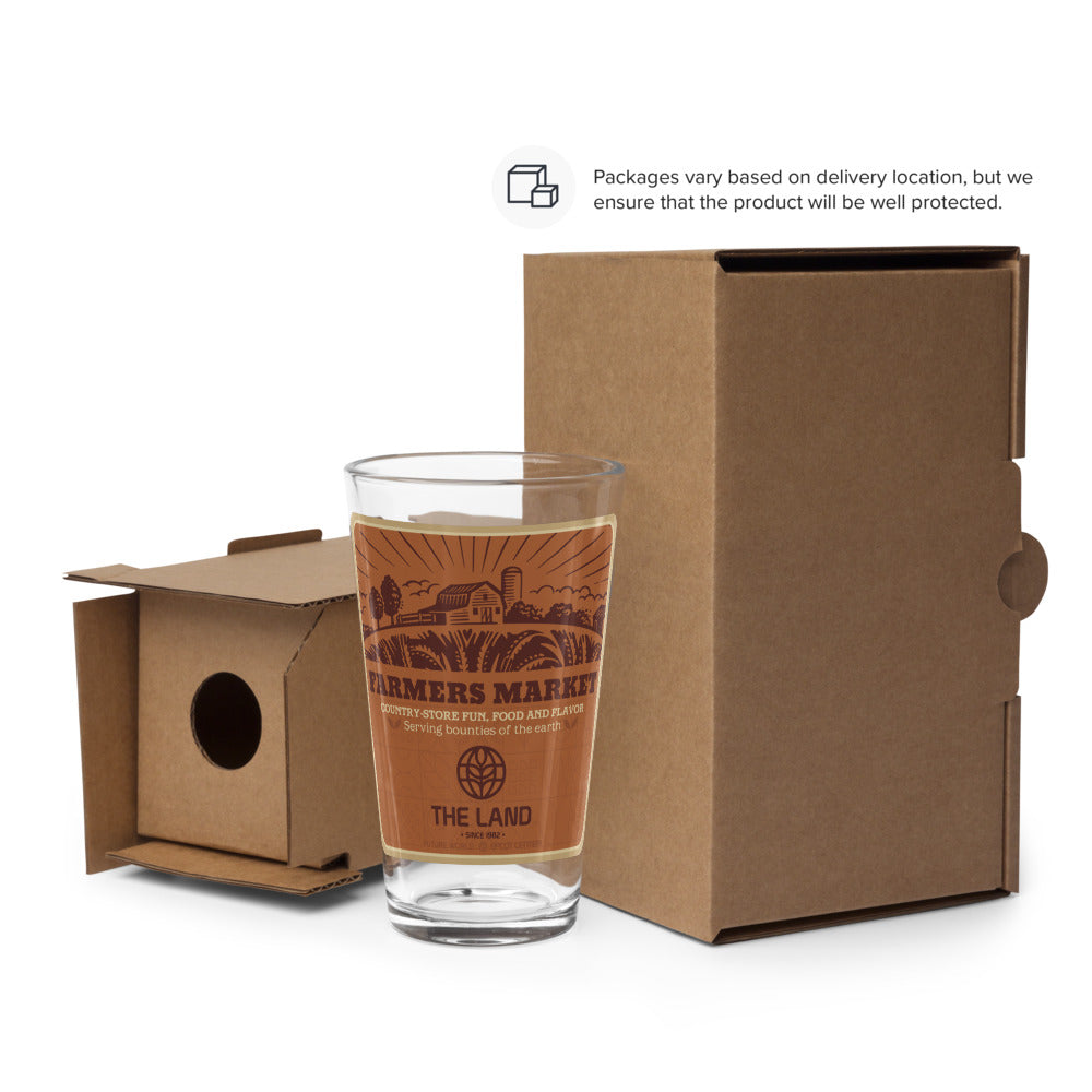 THE LAND farmers market Pint Glass