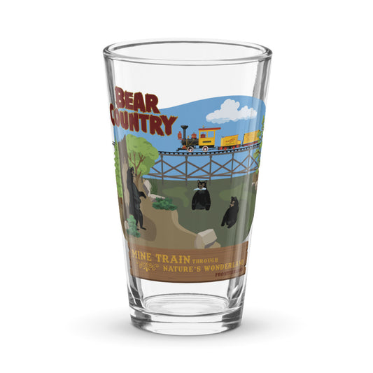 MINE TRAIN THROUGH NATURE'S WONDERLAND bear country Pint Glass
