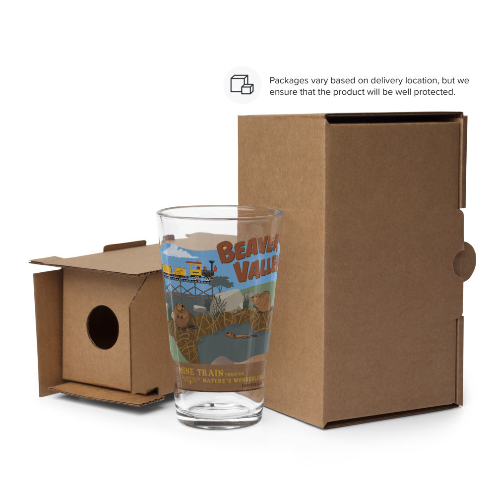 MINE TRAIN THROUGH NATURE'S WONDERLAND beaver valley Pint Glass