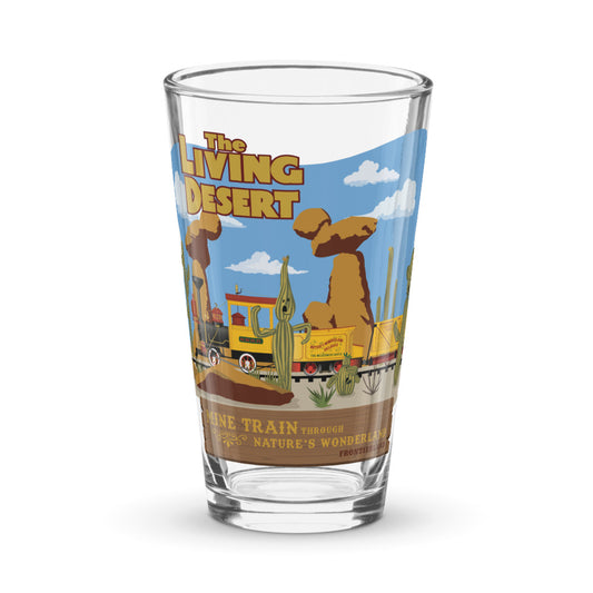 MINE TRAIN THROUGH NATURE'S WONDERLAND living desert Pint Glass