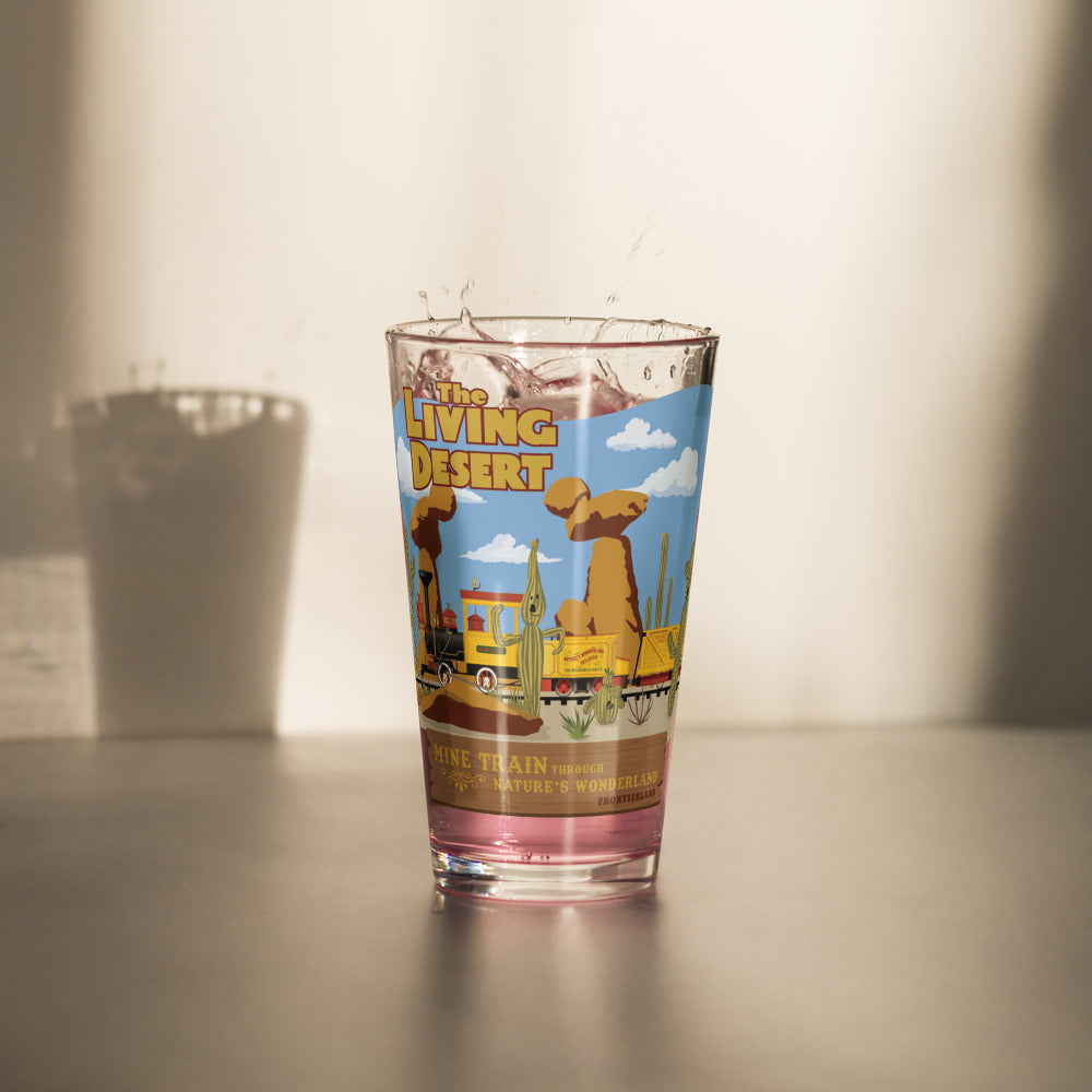 MINE TRAIN THROUGH NATURE'S WONDERLAND living desert Pint Glass
