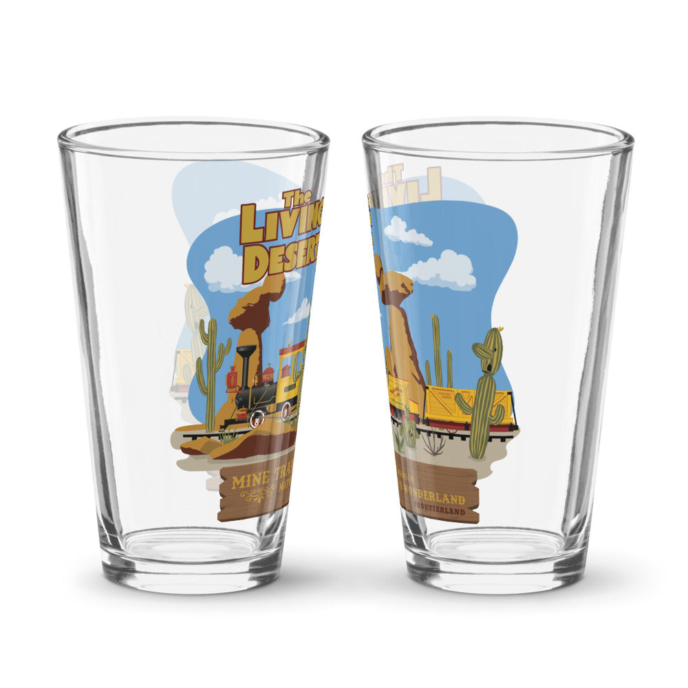 MINE TRAIN THROUGH NATURE'S WONDERLAND living desert Pint Glass