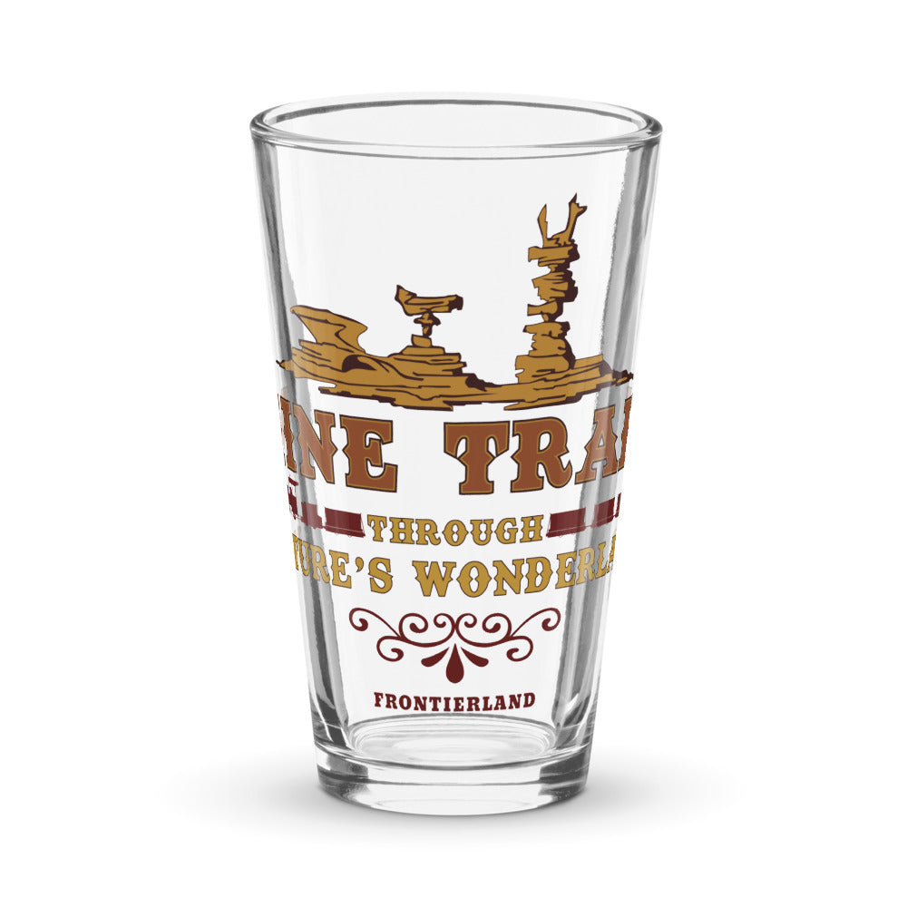 MINE TRAIN THROUGH NATURE'S WONDERLAND title Pint Glass