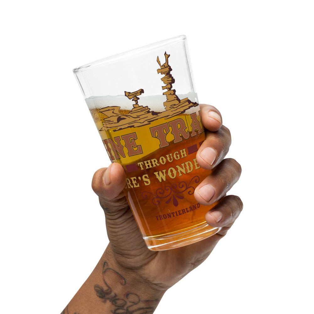 MINE TRAIN THROUGH NATURE'S WONDERLAND title Pint Glass