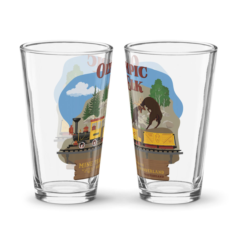 MINE TRAIN THROUGH NATURE'S WONDERLAND olympic elk Pint Glass