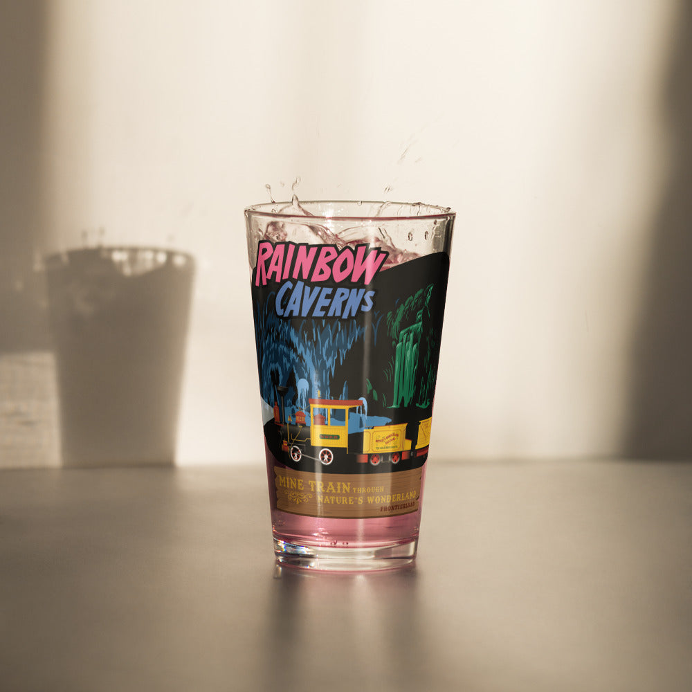 MINE TRAIN THROUGH NATURE'S WONDERLAND rainbow caverns Pint Glass