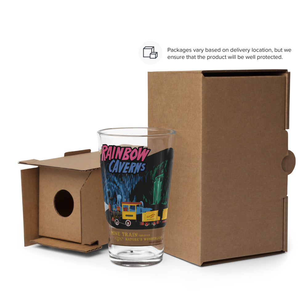 MINE TRAIN THROUGH NATURE'S WONDERLAND rainbow caverns Pint Glass
