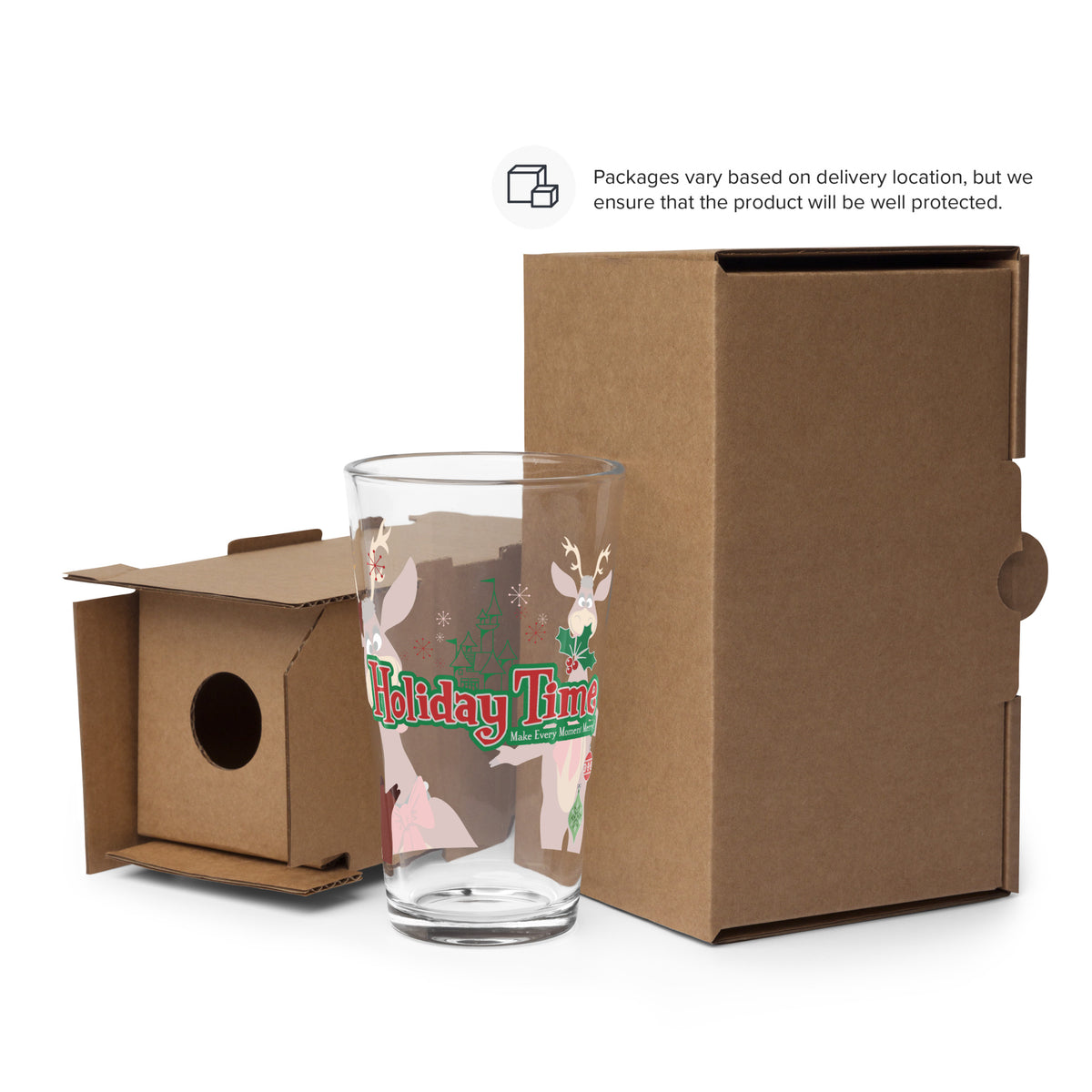 DL HOLIDAY TiME reindeer Pint Glass