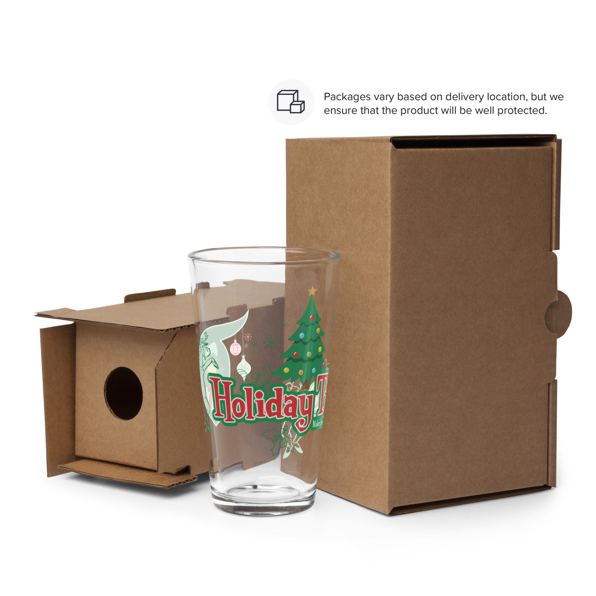 DL HOLIDAY TIME tree Pint Glass