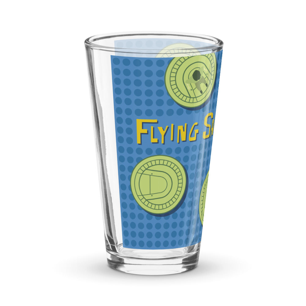 FLYING SAUCERS grid Pint Glass