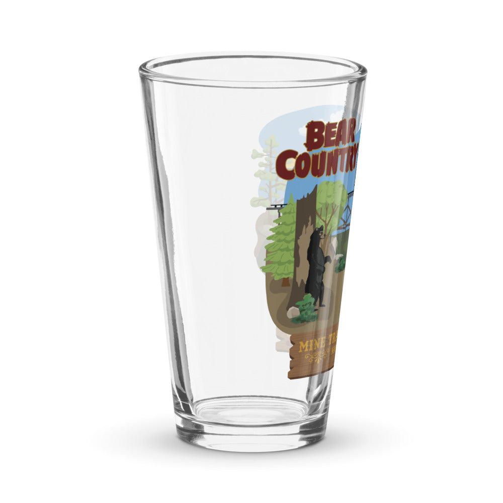 MINE TRAIN THROUGH NATURE'S WONDERLAND bear country Pint Glass