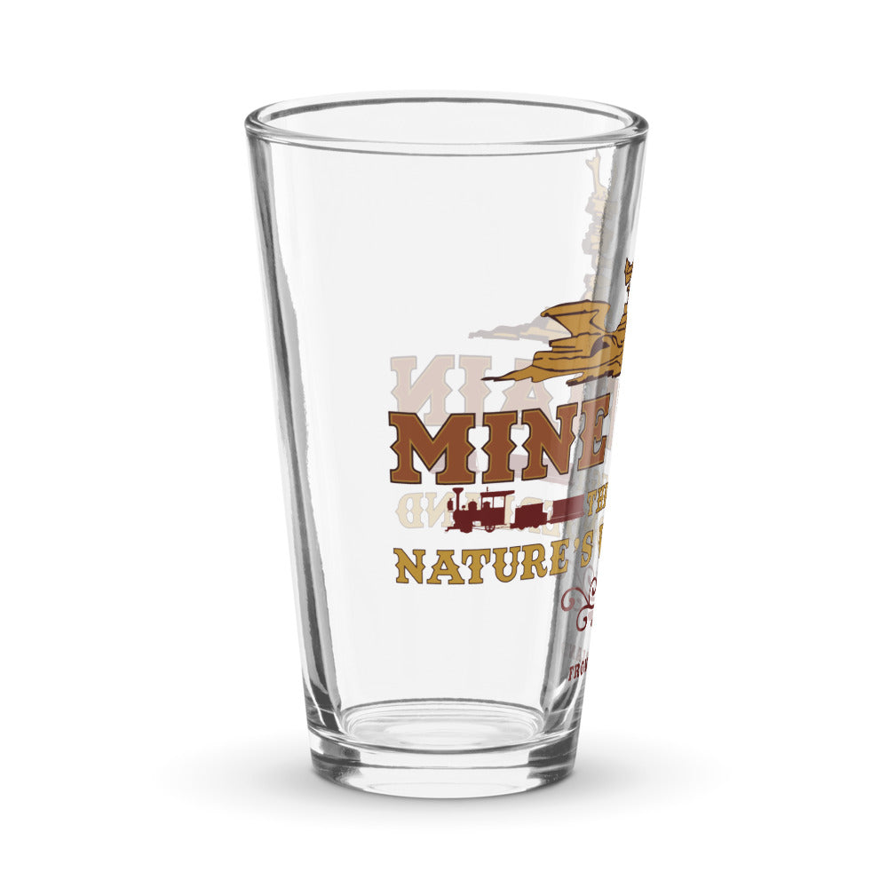 MINE TRAIN THROUGH NATURE'S WONDERLAND title Pint Glass