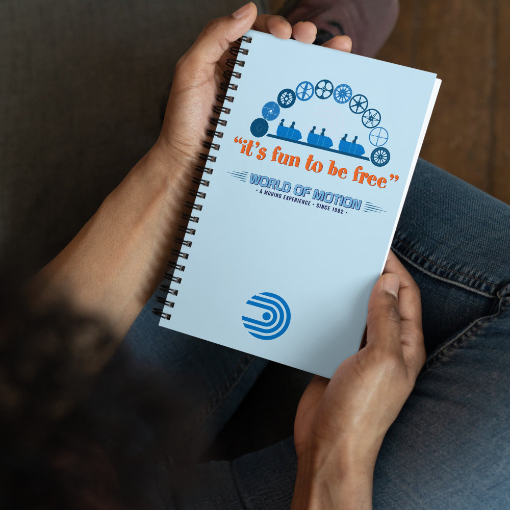 WORLD OF MOTION fun to be free Spiral Notebook