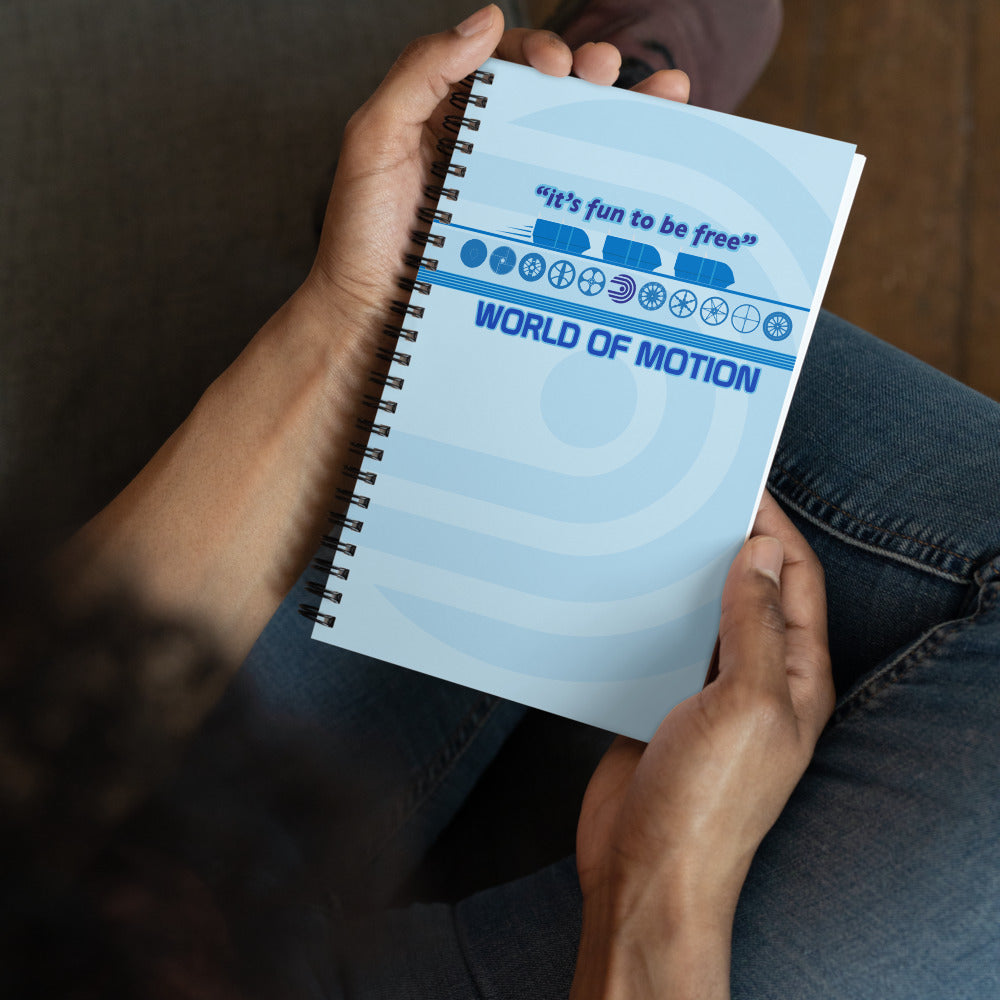 WORLD OF MOTION icons Spiral Notebook