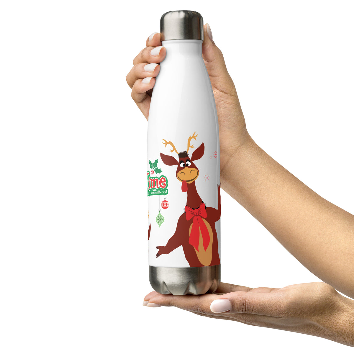 DL HOLIDAY TIME reindeer Water Bottle