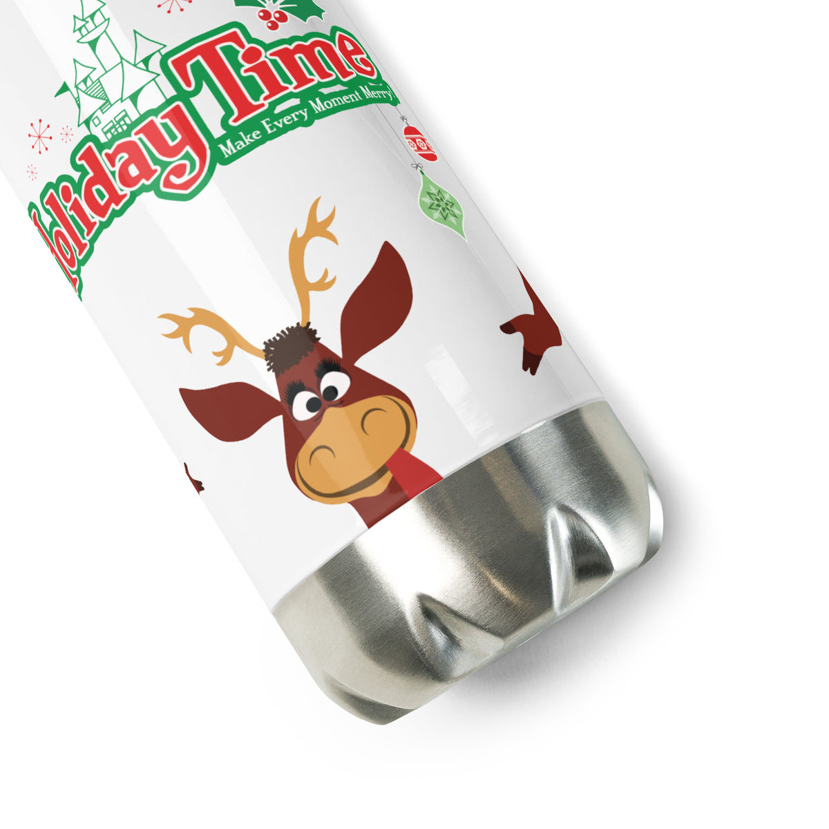 DL HOLIDAY TIME reindeer Water Bottle
