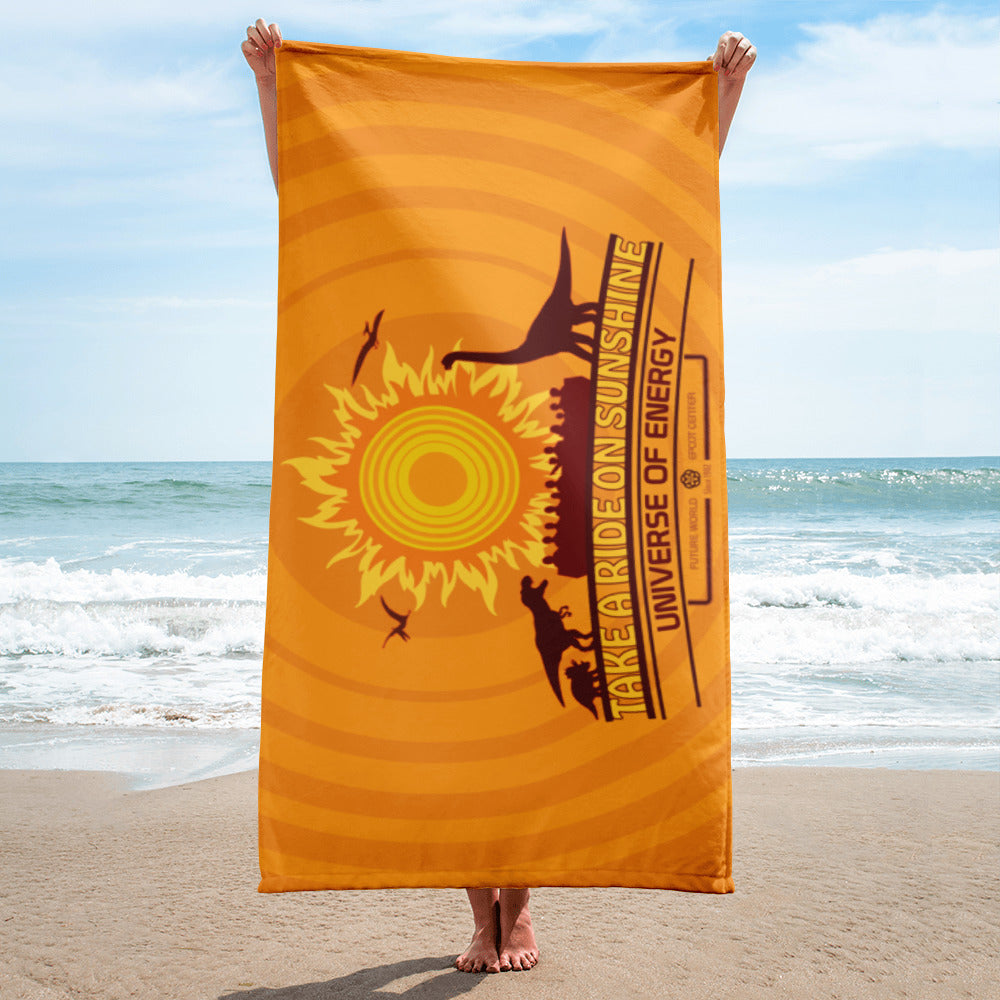 UNIVERSE OF ENERGY title Beach Towel