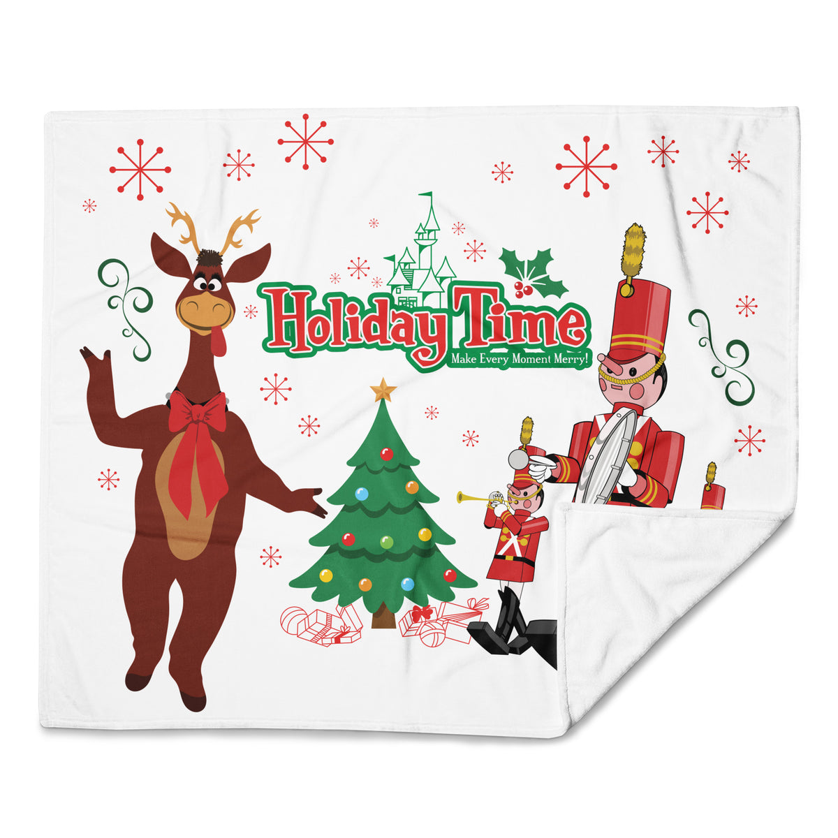 DL HOLIDAY TIME reindeer Throw Blanket