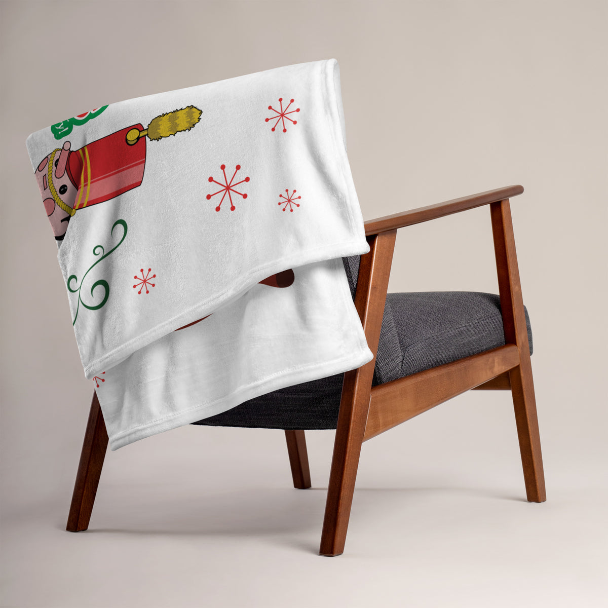 DL HOLIDAY TIME reindeer Throw Blanket