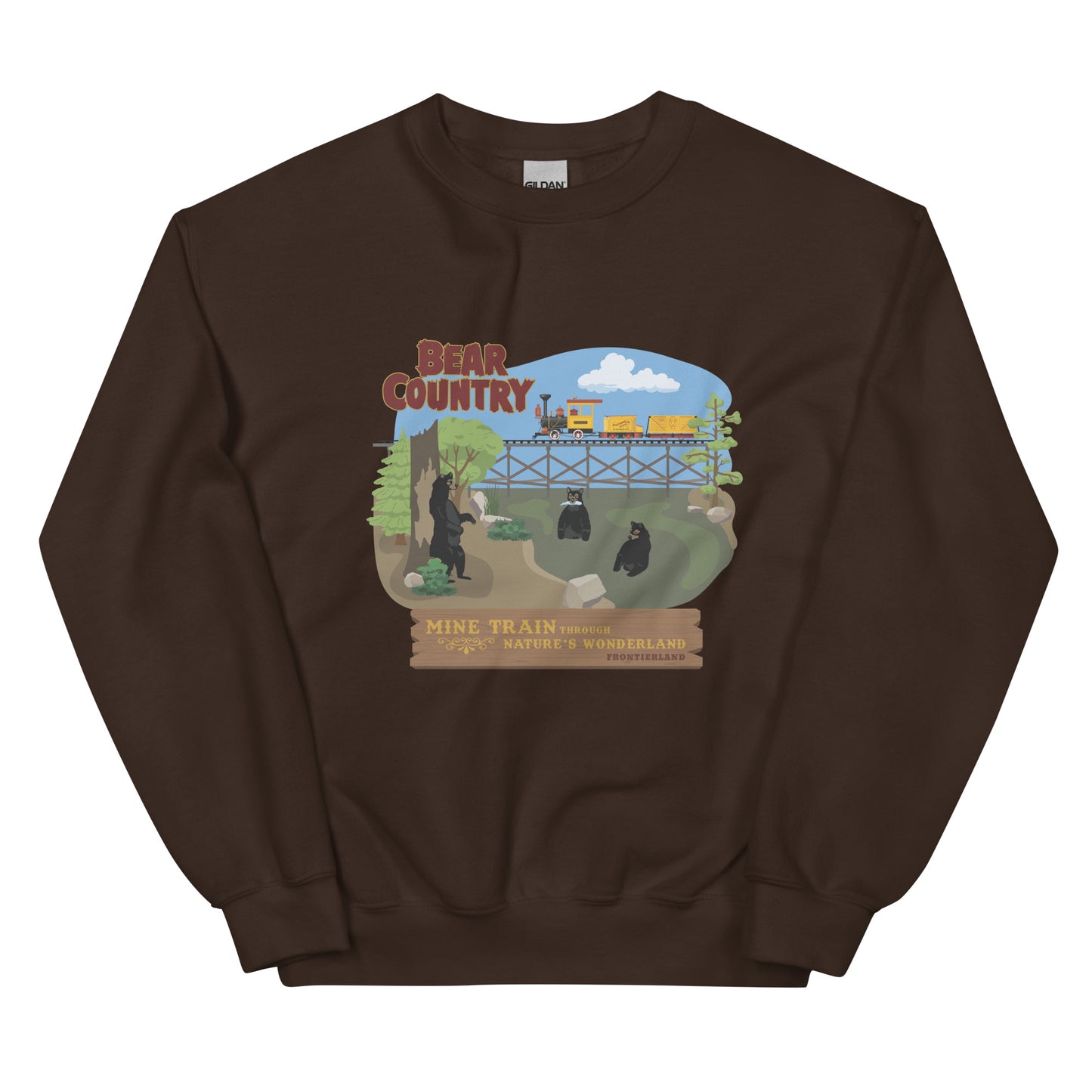 MINE TRAIN THROUGH NATURE'S WONDERLAND bear country Sweatshirt