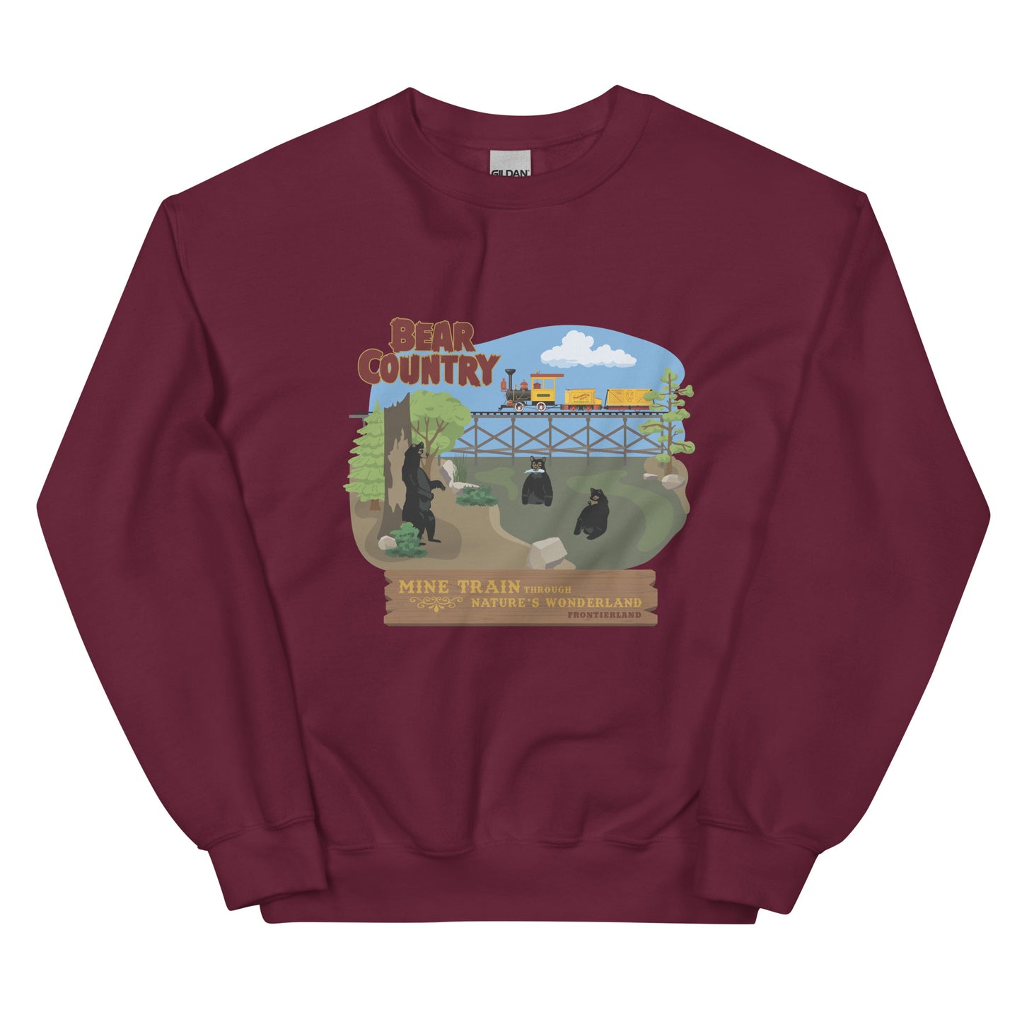 MINE TRAIN THROUGH NATURE'S WONDERLAND bear country Sweatshirt
