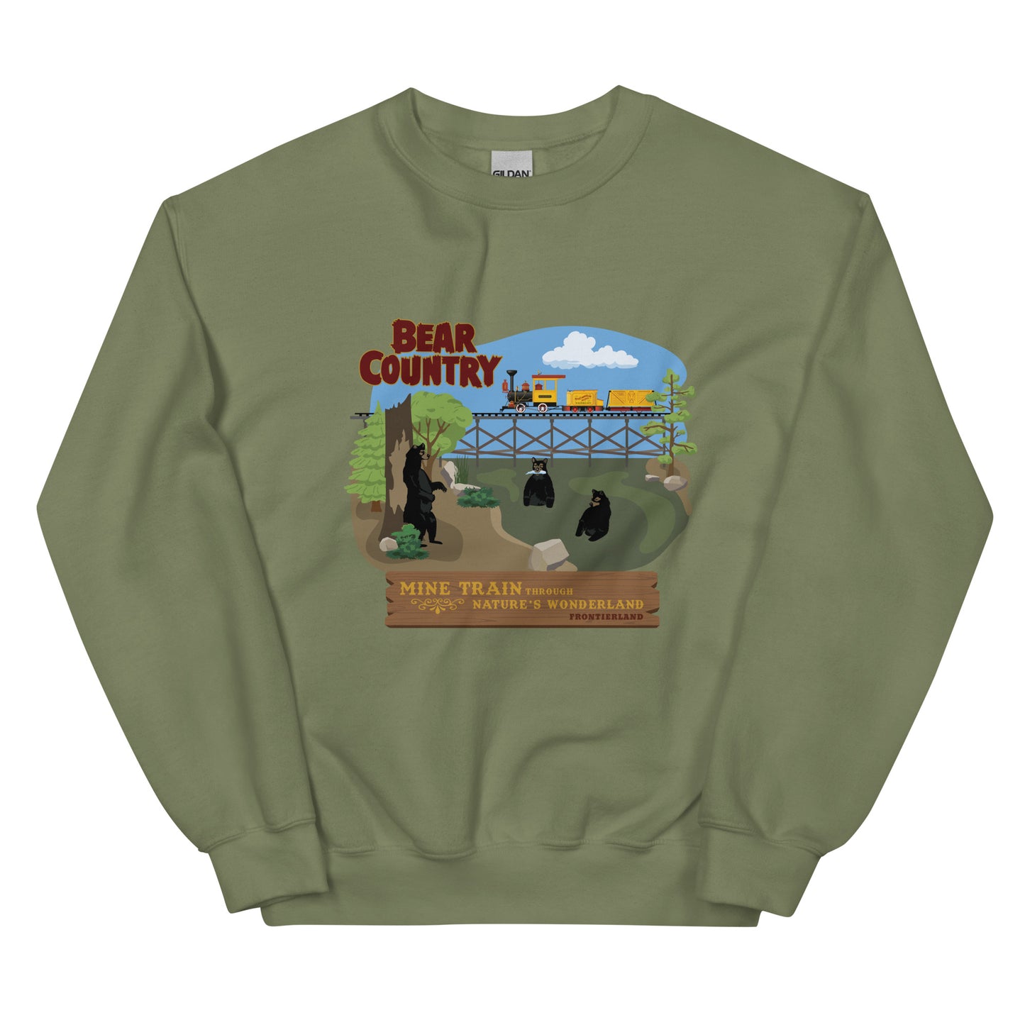 MINE TRAIN THROUGH NATURE'S WONDERLAND bear country Sweatshirt